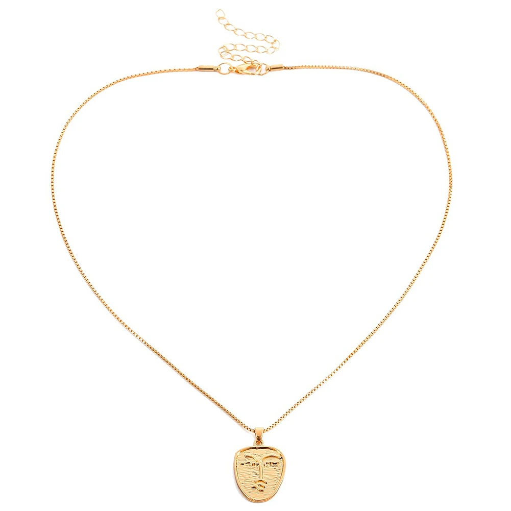 Hot Fashion Women Simple Embossed Portrait Pendant Sliver Gold Long Chain Women's Necklace Jewelry For Female Girls |