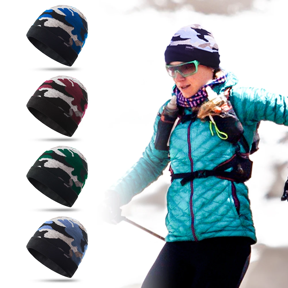 AONIJIE Running Caps Outdoor Sports Bike Fleece Hats Winter Warm Sports