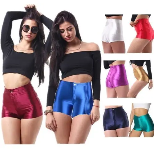US STOCK mujeres chicas brillante cintura ropa pantalones cortos Hot Casual|Pantalones cortos| AliExpress