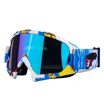 

2018 New Single Layer Anti-fog Skiing Eye Riding Motocross Helmet Face Mask Goggles Off-road Goggles