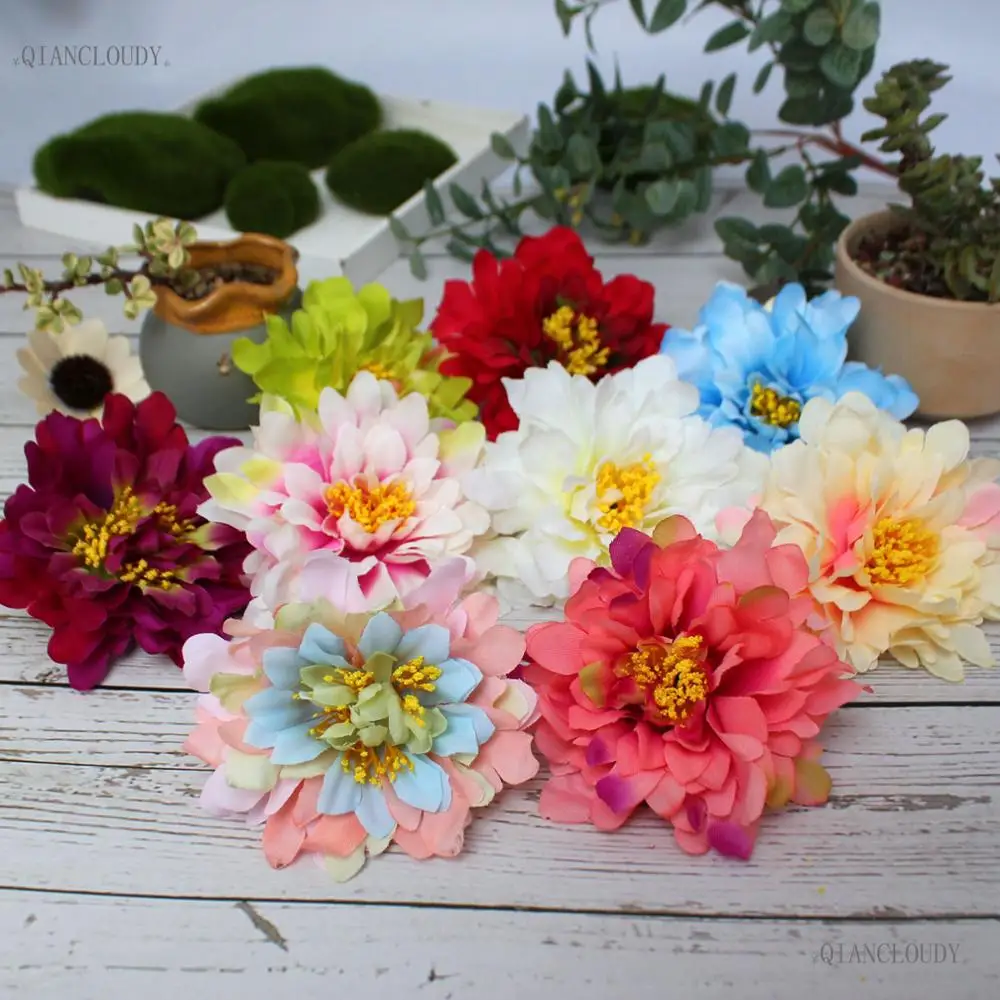 100 pieces Artificial Peony Chrysanthemum Silk Flowers Heads for ...