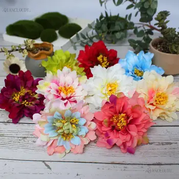 

100 pieces Artificial Peony Chrysanthemum Silk Flowers Heads for wedding decoration Hair Clip Garland Hat shoes C86