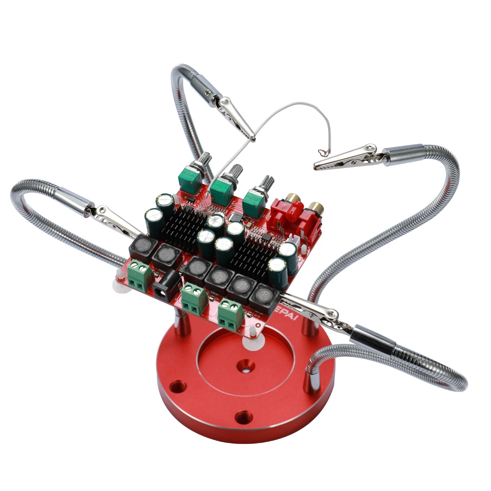 

Multifunctional Stainless Steel Soldering Helping Hands with 4pcs Flexible Arms for Circuit Board Welding Auxiliary Tool Bracket