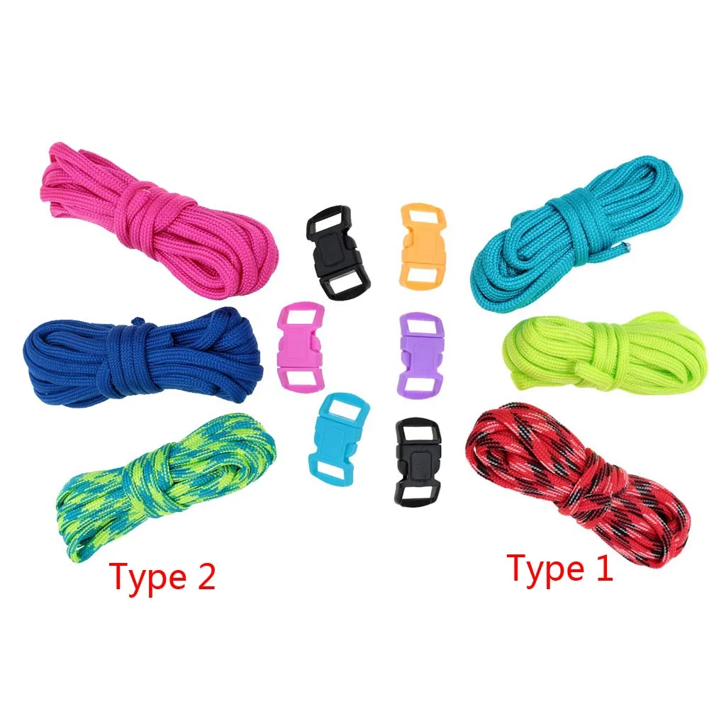 

3Pcs 2.5m Paracord 7 Strand Parachute Cord Outdoor Emergency Survival Tool Hand-knitted DIY Kits for Camping Fishing Trip Hiking