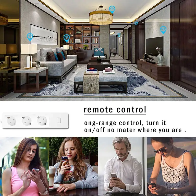 WiFi 3 умные розетки WiFi умная полоса питания 2 usb-порта для зарядки Голосовое управление через Alexa пульт дистанционного Lexsong Смарт-приложение управление телефоном