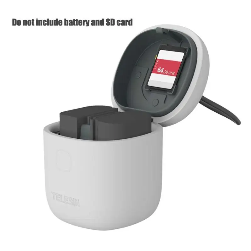 

ALLIN BOX 3in1 Dual Charger Card Reader Storage Case for Canon 5D Mark Dual USB Charging Box for LP-E6