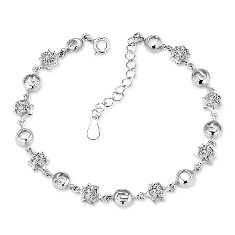 Женский браслет с бриллиантами из стерлингового серебра S925, аметист, кристалл Bizuteria Kehribar для женщин, ювелирные изделия, браслеты