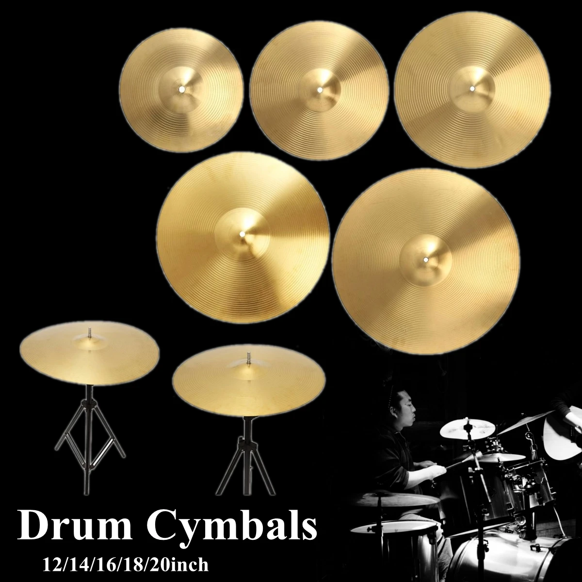1pcs Drums Cymbals Drums Part Size 12/14/16/18/20 Inch Splash/Ride