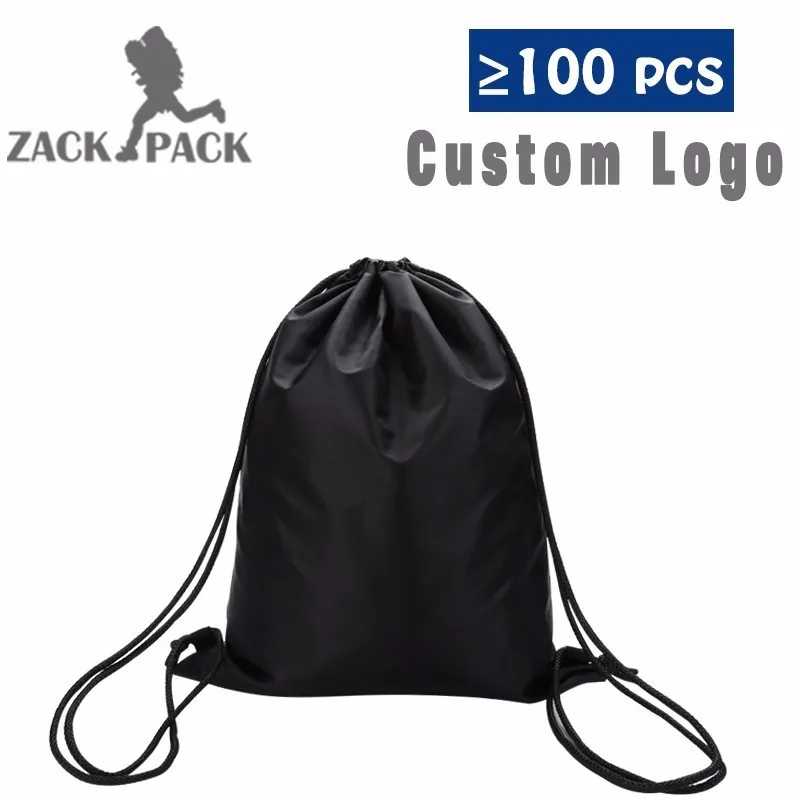 Custom Logo Drawstring Backpack Sports Waterproof Drawstring Bag Cotton Printing Logo Sack Female Students Polyester Bag