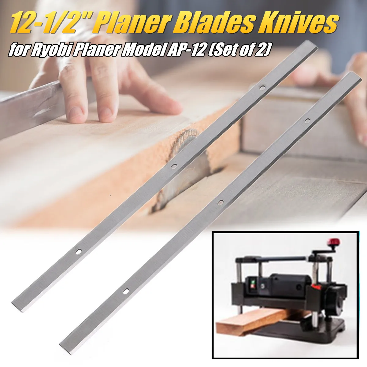 

2PCS 12-1/2'' 320mm x 13mm Steel Planer Blades Tool For Ryobi Planer Model AP-12