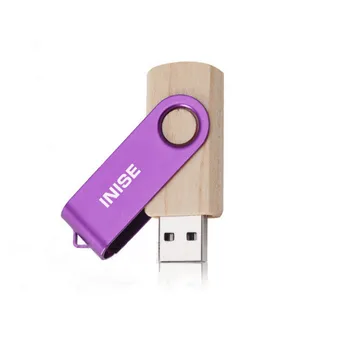 

10Pcs Free Custom Wood Logo Rotated Wooden Personlized Disk Multicolorful USB Flash Drive 4Gb 8GB 16GB 32GB USB Gift Pen Drive
