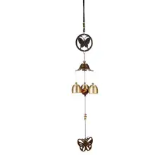 WINOMO, Ретро Медный колокольчик, металлические ветряные колокольчики в стиле бабочки для патио, крыльца, сада, заднего двора