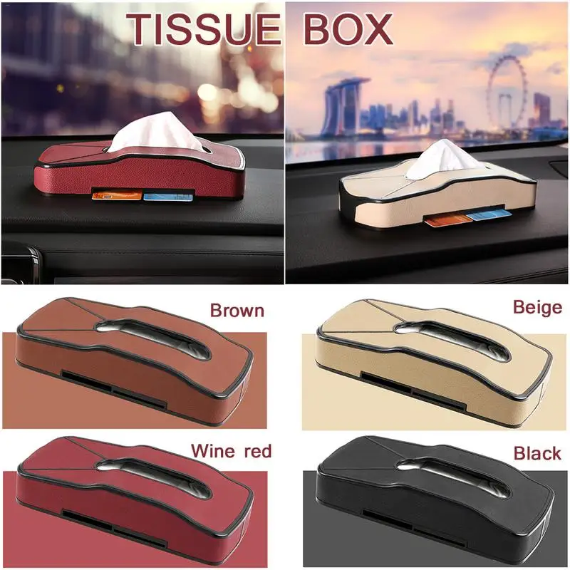 

Automobile Backrest Hanging Type High-quality PU Leather Car Tissue Box Modern Tissue Box Holder Bag Organizer For Car Decor