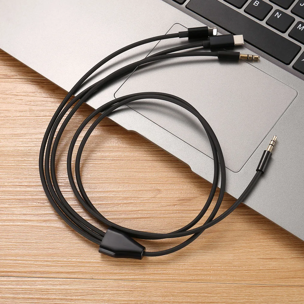 1 м 3 фута USB C/8pin/3 5 мм до AUX Наушники в aux аудио кабель для телефона с 8 контактами и