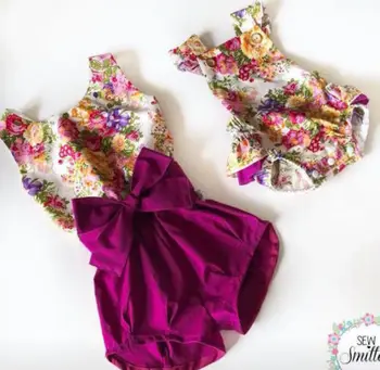 

0-5T Famliy Matching Outfit Kids Infant Baby Girls Rompers Clothes Playsuit Jumpsuit Older Sister Vest + Short Outfit Sets