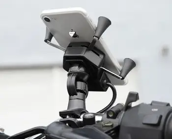 

100PCS High Quality 5V 2A Fast Charge Motor Handlebar Rail Mount X-Grip Cell Phone Smartphone Holder for iPhone Phone