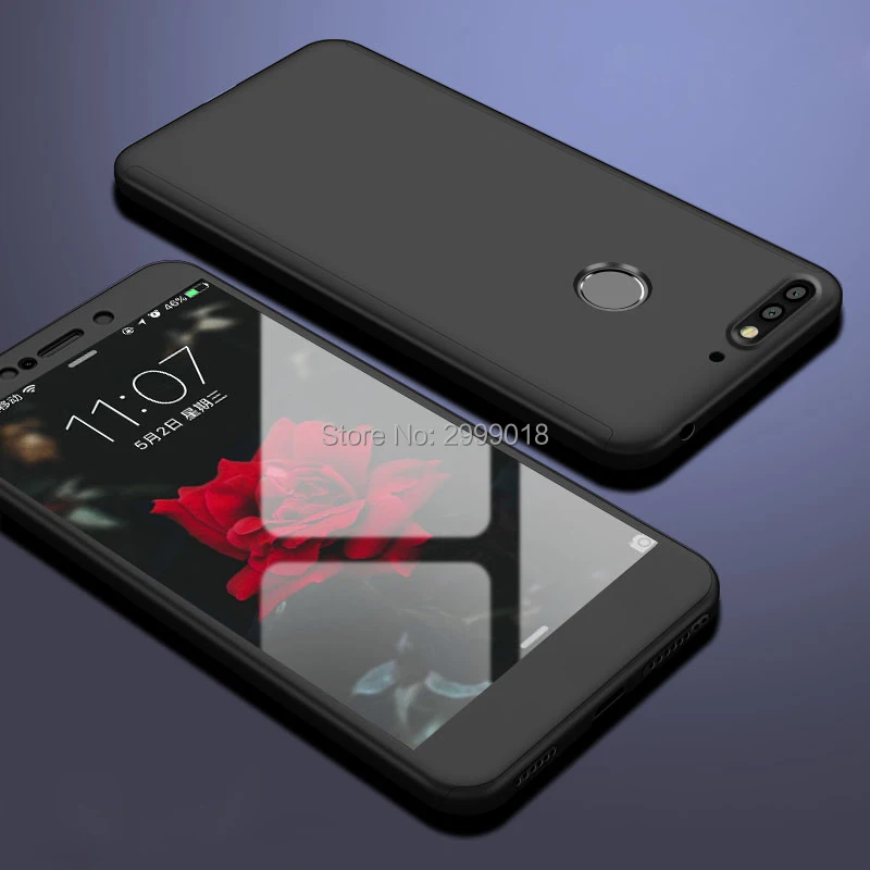 

For Huawei P Smart Case 360 Degree Full Protection Case Cover with Tempered Glass Film For Huawei P SMART FIG-LA1 LX1 LX2 LX3