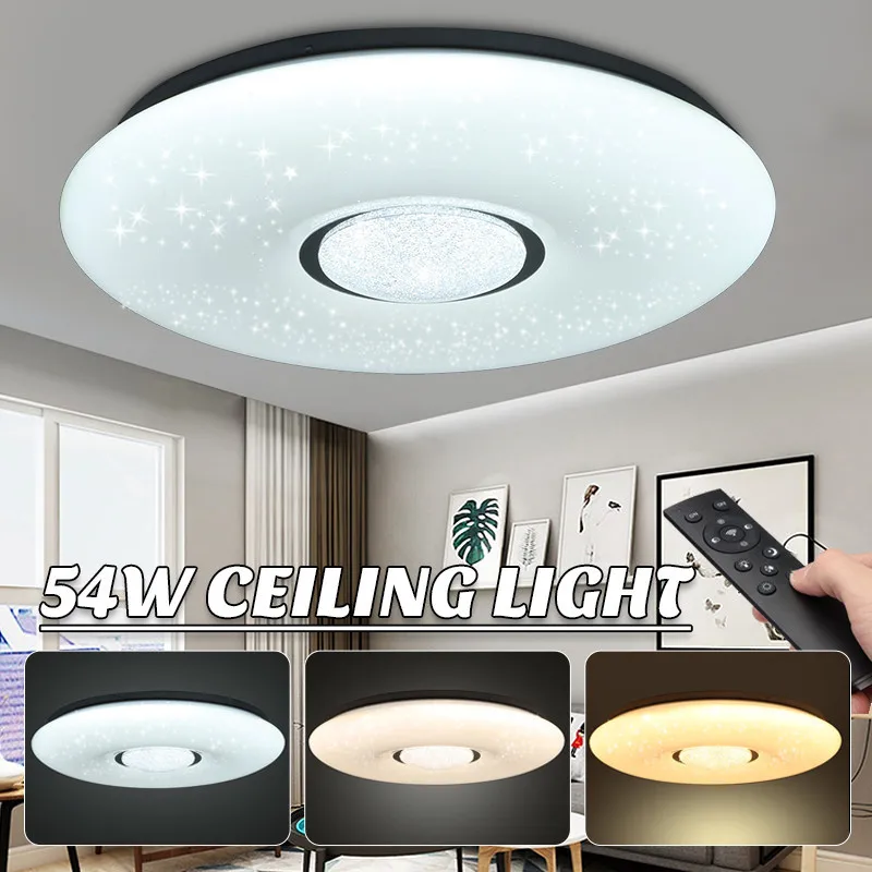 

48W/54W LED Ceiling Lights 108Led/36Led Light Bulbs 7-color 3-color Dimmable Starlight Stars Sky Ceiling Lamps