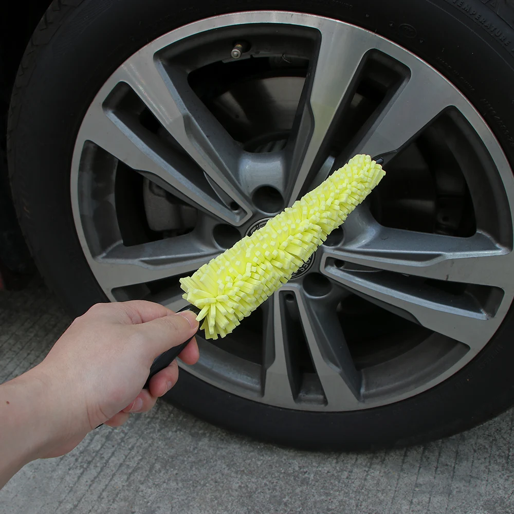 

Car Tire Rim Brush Sponge Washing Cleaner Plastic Long Handle Wheel Brush Vehicle Washing Tool Soft Bristles Clean Wheel Tire