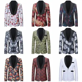 

Men One Business Suit Top Formal Utility Sleeve Lapel Long Button Formal Business Suit One Lapel Long Sleeve Top Utility