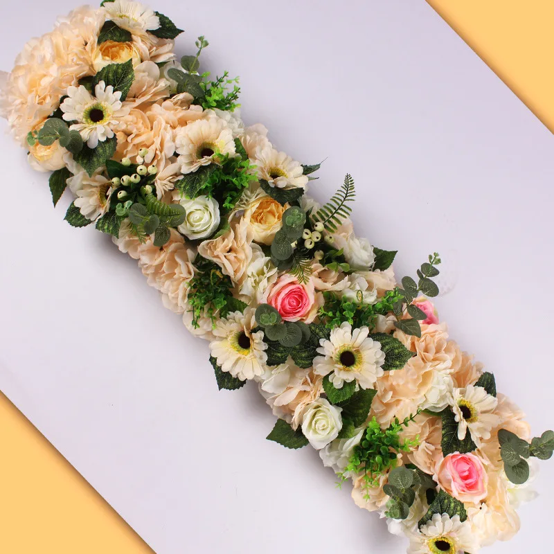 1M Customize artificial flower row wedding backdrop arch decor flower wall wedding road lead flower arrangement silk flower wall 1M Customize artificial flower row wedding backdrop arch decor flower wall wedding road lead flower arrangement silk flower wall