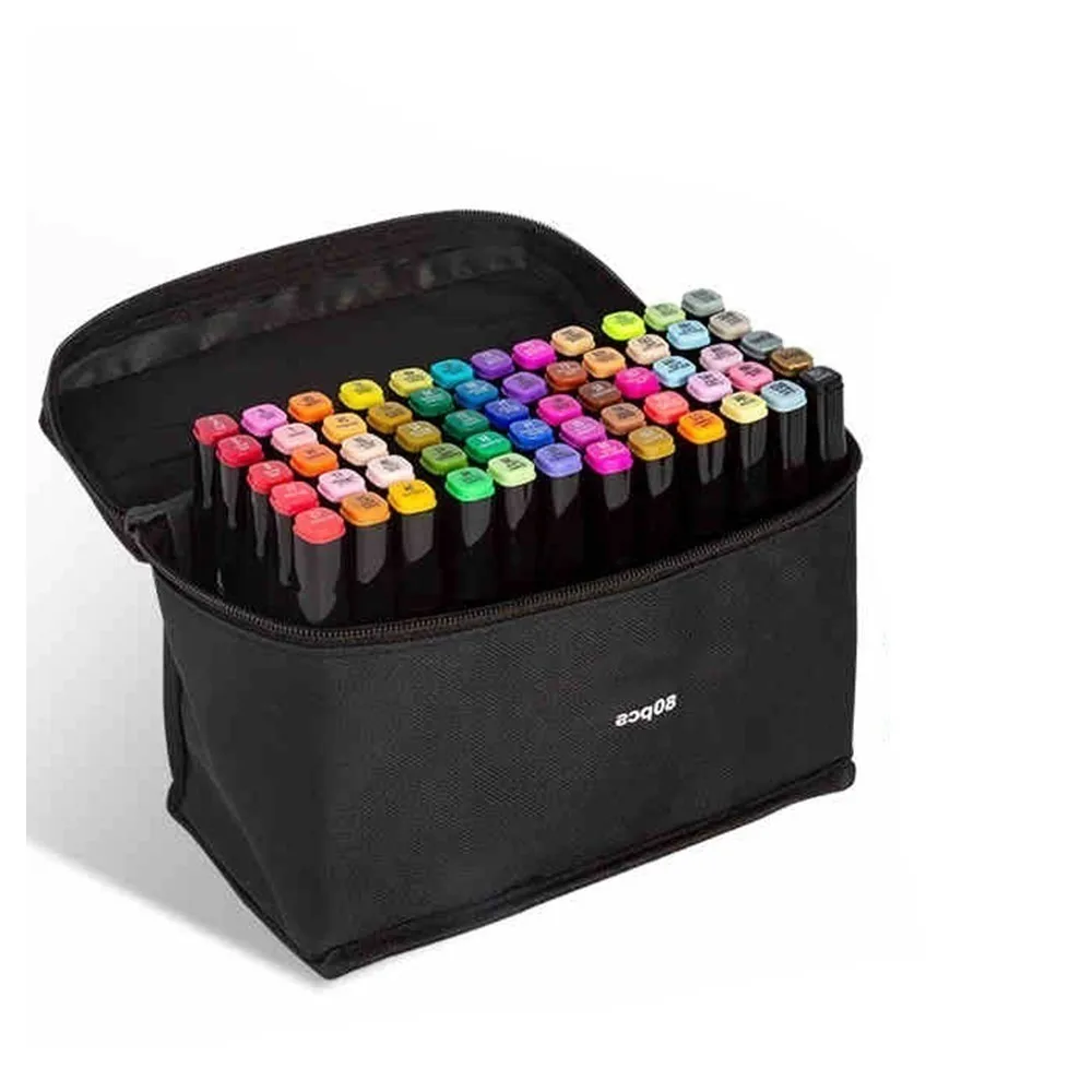 

NEW Durable Three generations pen set double head alcohol oily 60 80 color marker NOT Affordable