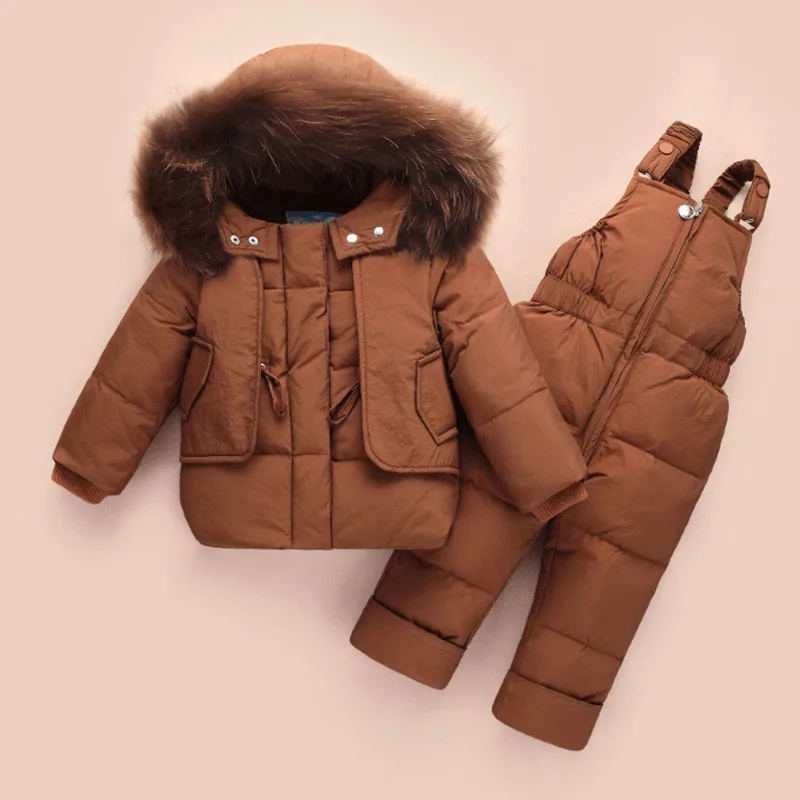 

Baby Girl Winter Coats With Fur Hood 2018 Newborn Clothes Suit Thick Child Boys Simple Snow-proof Open Zipper Shirt Down Jacket