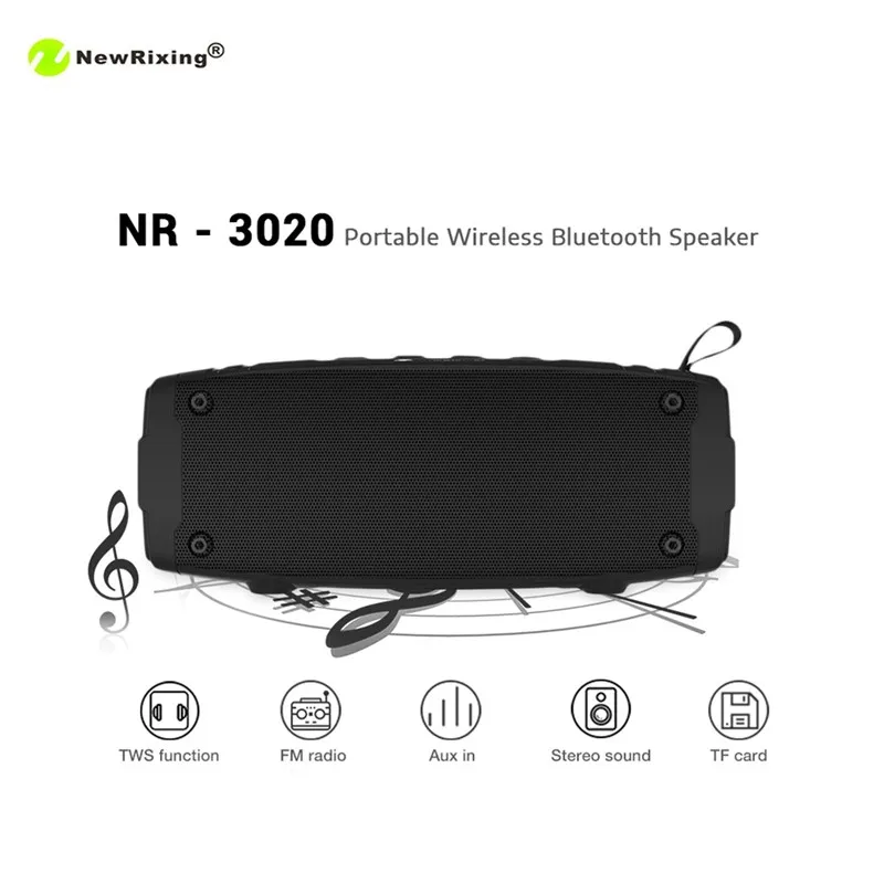 Clearance NewRixing NR 3020 Outdoor Wireless Bluetooth Stereo Speaker Player With Five Audio