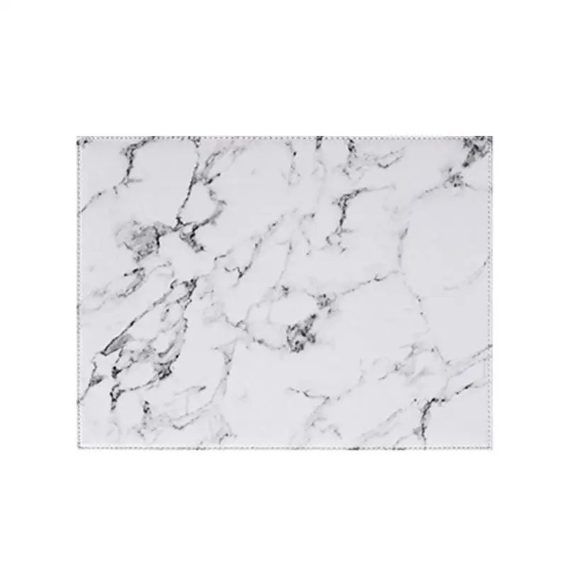PU Ins Style Marbling Print Waterproof Place Mat High Temperature Resistance Tableware Mat Dining Room Kitchen Table Decor