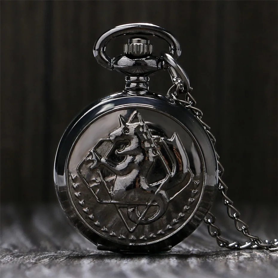 

Lovely Cute Fullmetal Alchemist/Batman/Deadpool Theme Quartz Pocket Watch Little Size Pendant Clocks Best Birthday Gift for Kids