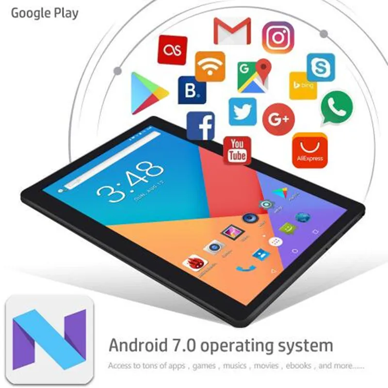 Супер 2.5D стекло 10 дюймов планшет Android 8,0 Deca Core 4 Гб ОЗУ 64 Гб ПЗУ 10 ядер 1280*800 ips экран планшеты 10,1+ подарок