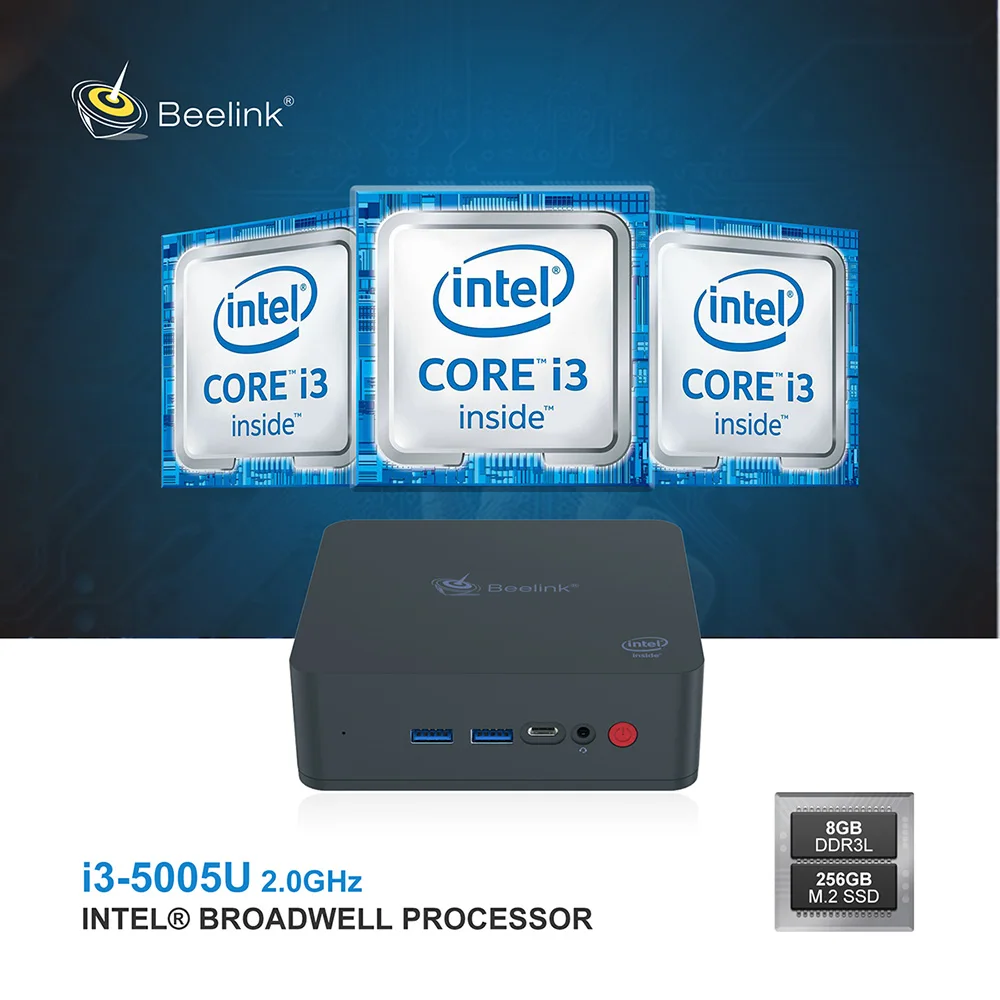 U55 Мини ПК 8 Гб 256 ГБ 512 в i3 500U двухъядерный HD графика 5500Beelink BT4.0 Win10 2 4G + 5 8G WIFI ПК|Мини
