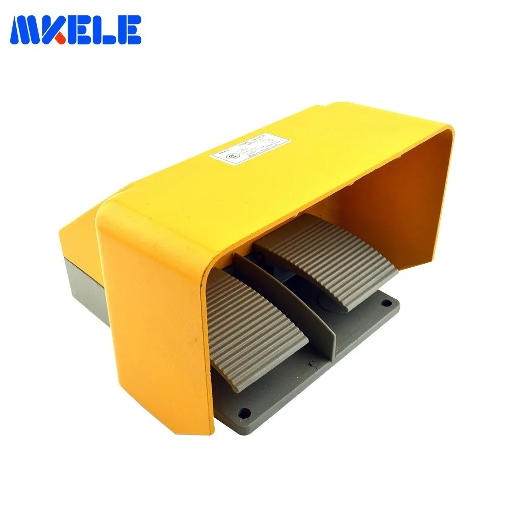 Universal 15A Aluminium Alloy CE CertificateTwin Double Dual Foot Pedal Switch Contact MKYDT1 20