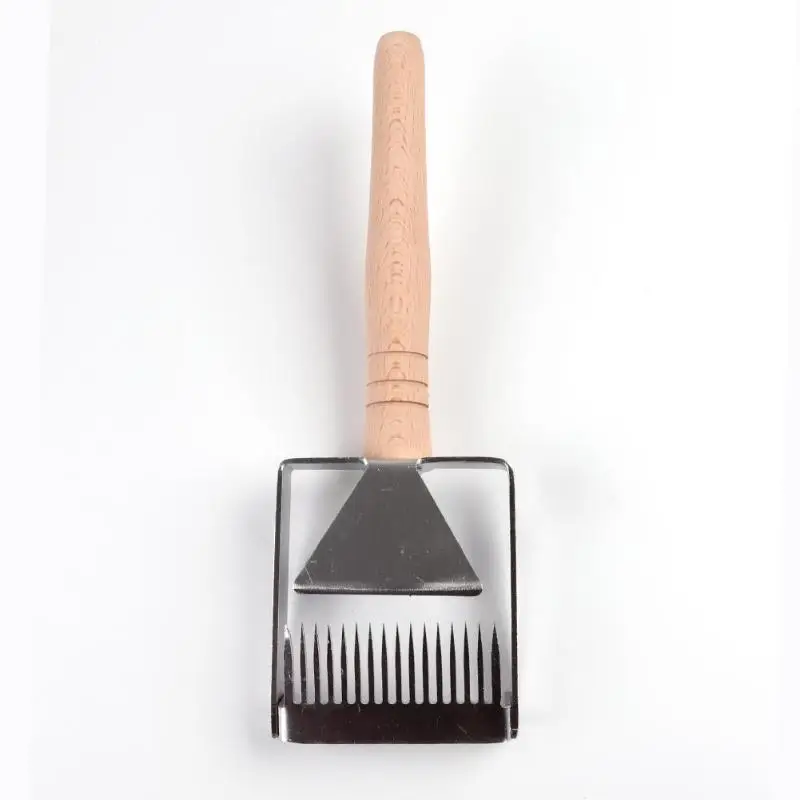 

1 Pcs Uncapping Fork Iron Honeycomb Honey Scraper Apiculture Bee Equipment Uncapping fork Wooden Handle Beekeeping Tool