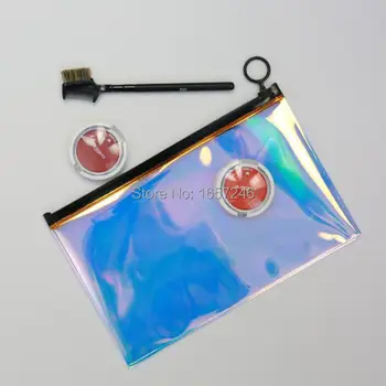 

Rainbow TPU Cosmetic Bag Women Iridescent Makeup Bag Hologram Laser Toiletry Bag Lady Travel Storage Pouch for Skin Care Sample