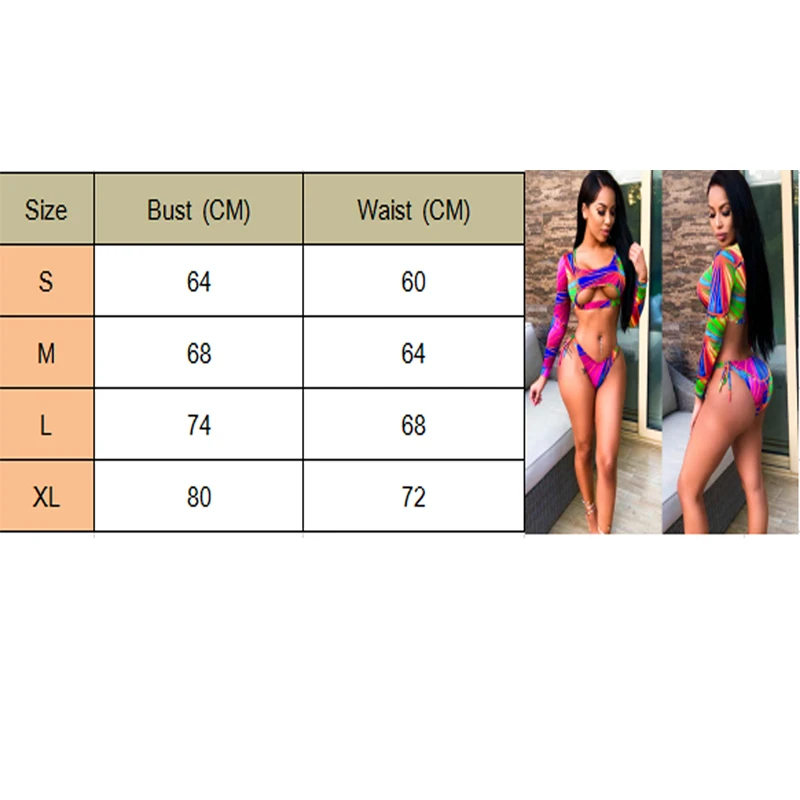 Женский сексуальный бикини с геометрическим принтом, хит, длинный рукав, пуш-ап, обрезанный топ с регулируемой талией, низ из двух частей, купальник