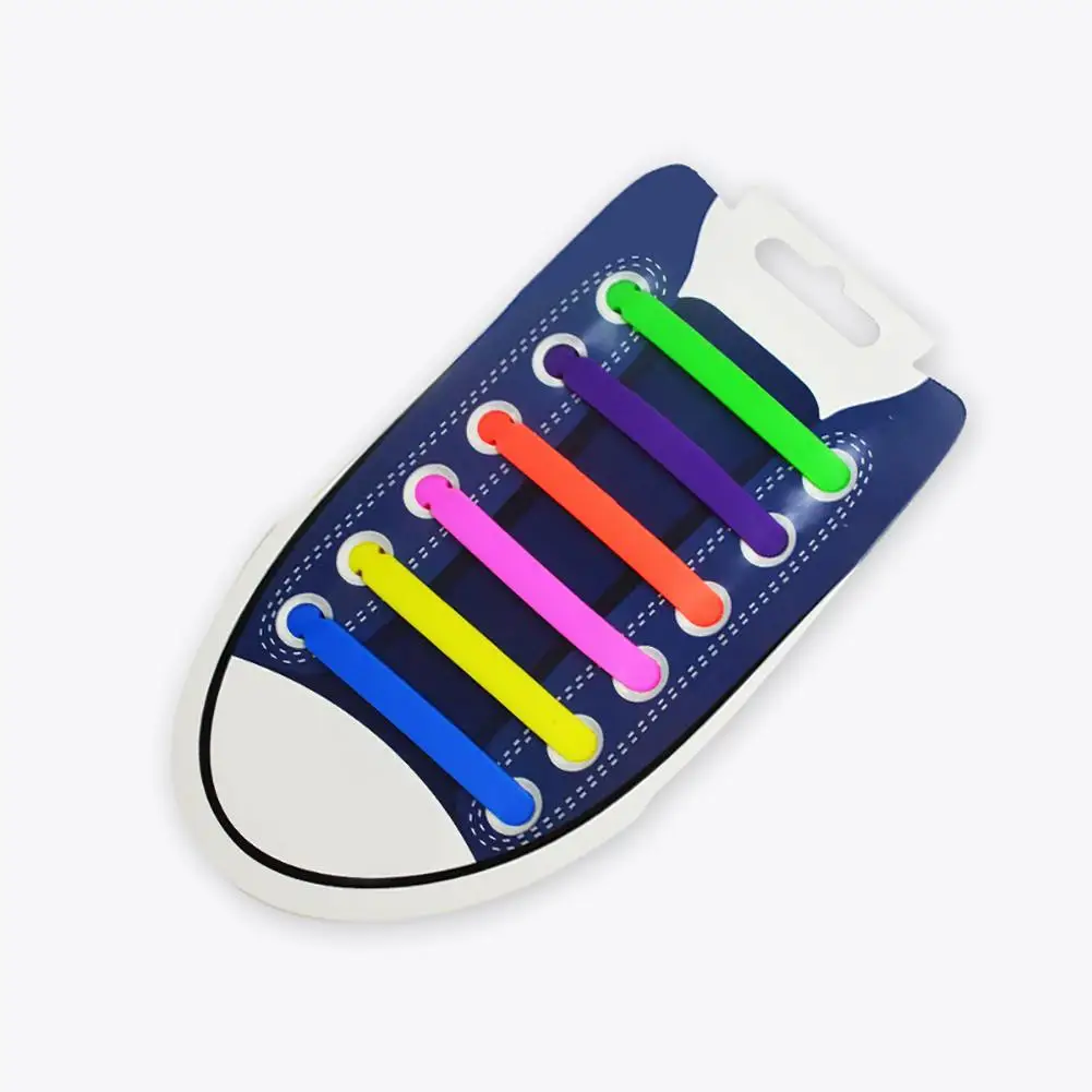 

12Pcs Creative Solid Color Unisex Shoelace Silicone Elastic Arrow Shape No Tie Lazy Shoelaces Women's Lace for Shoes