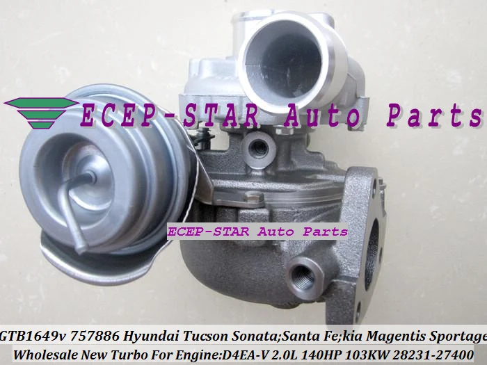 GTB1649V 757886-5003S 28231-27400 Turbocharger HYUNDAI Tucson Sonata 05- Santa Fe 07- KIA Magentis Sportage D4EA 2.0L 