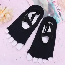 Женские чесаные хлопоковые носки для йоги с захватом противоскользящие половина пальцев носок Барре балет тренажерный зал фитнес, Пилатес Босиком спортивные носки