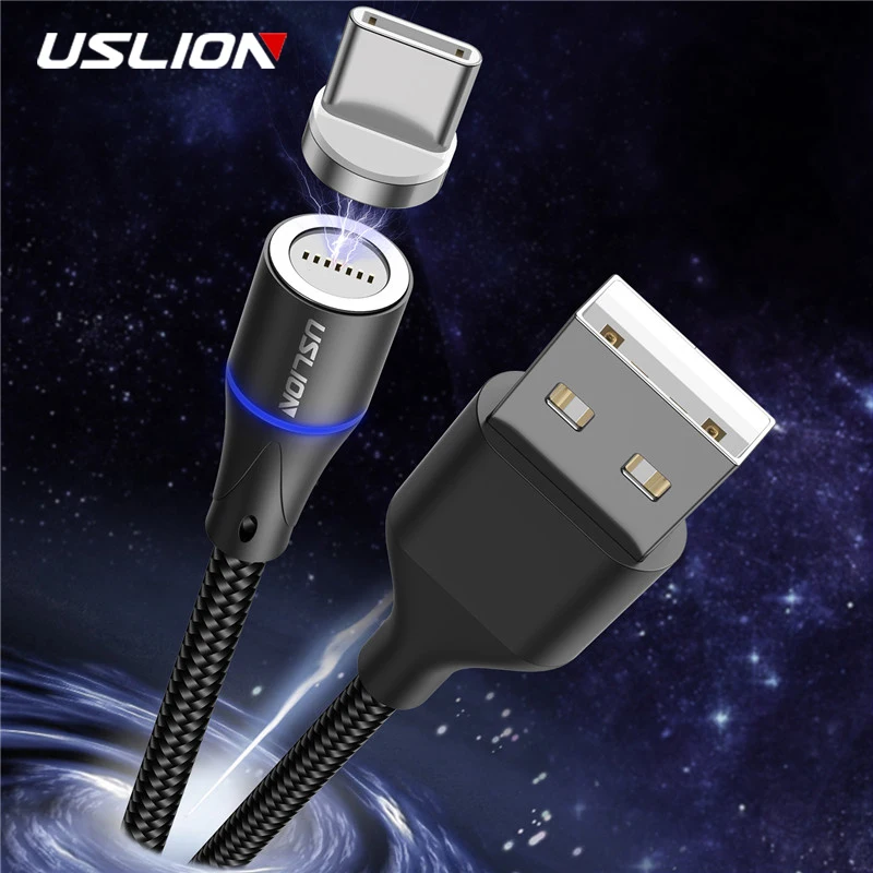 

USLION 3A Magnetic Fast USB Charging Cable Magnet Micro USB Type C Data Cable For Samsung S10 iPhone Xiaomi Magnet Charger Wire