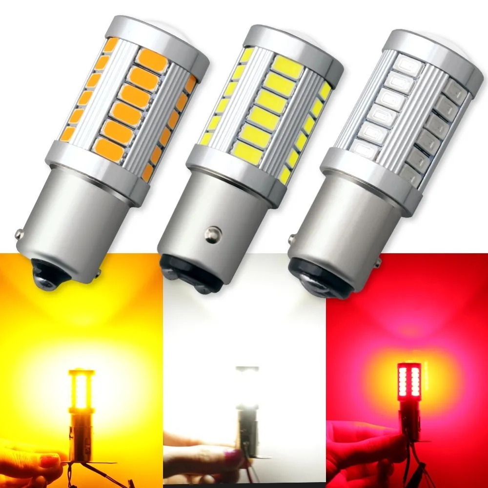 Цельнокроеное платье Универсальный 1157 BAY15D 1156 Ba15s 33SMD супер яркий светодиодный
