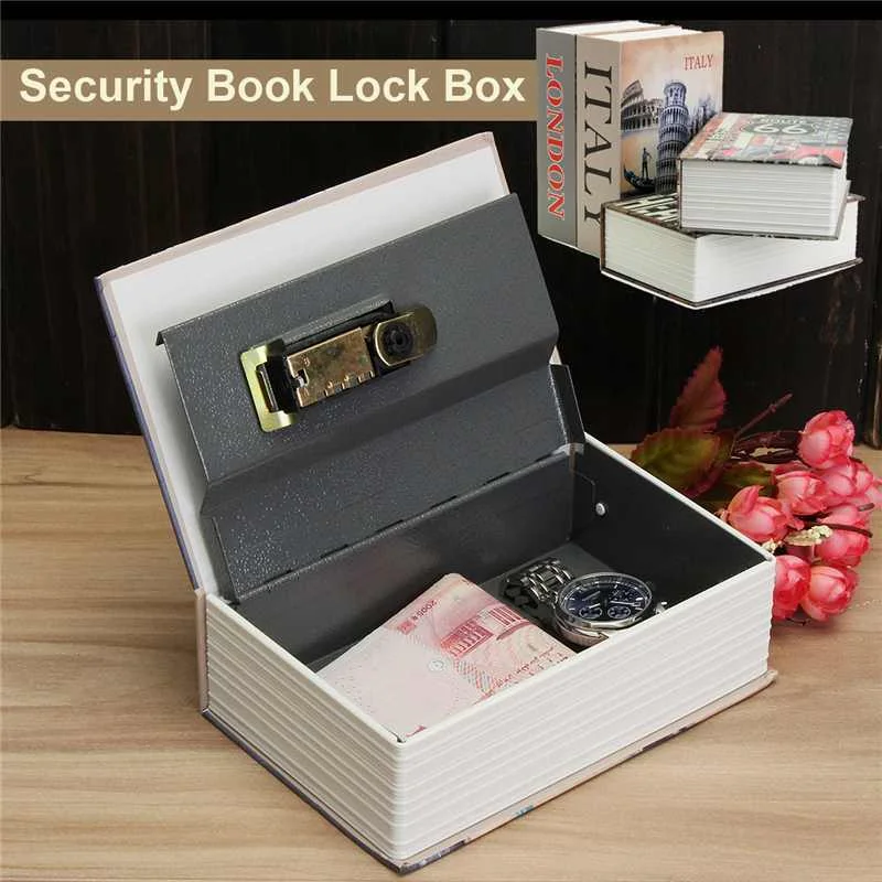 New Mini Hollow Dictionary Safe Box Book Money Hide Security Safe Lock