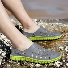 UPUPER/Новинка года; летние мужские сандалии; дышащая водонепроницаемая обувь с отверстиями; летняя пляжная обувь; прозрачные мужские шлепанцы из ЭВА