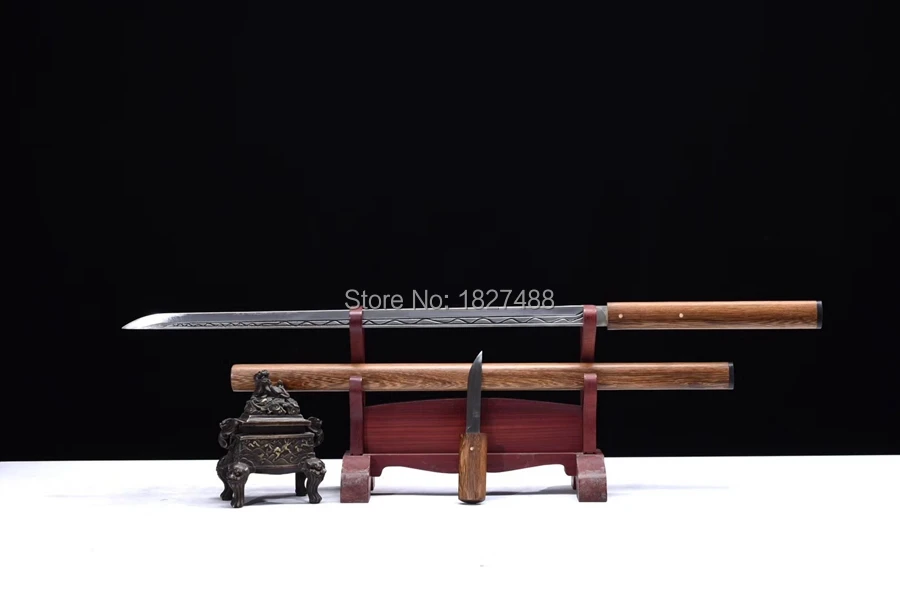 Ручная работа китайский ушу Тан палка дао меч катана с коротким ножом острый высокий клинок из марганцевой стали