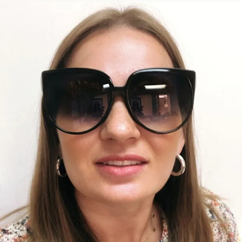 NYWOOH кошачий глаз солнцезащитные очки Женские Ретро негабаритных солнцезащитных очков женские очки «кошачий глаз» большая оправа солнцезащитных очков