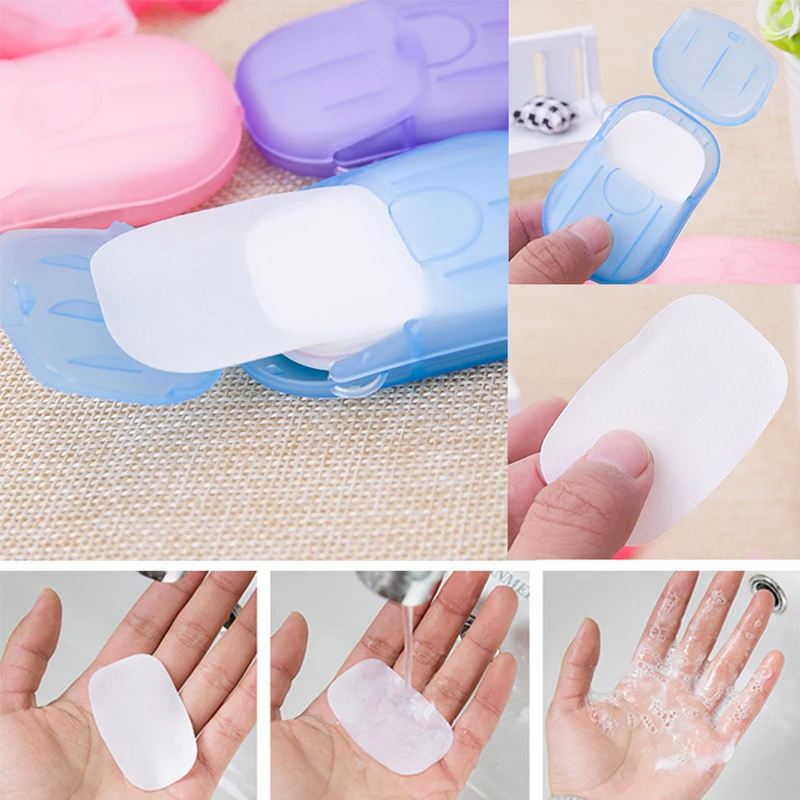 

60pcs Travel Portable Soap Slice Rich Foam Sterilization Cleaning Washing Hand Soap Mini Disposable Scented Soap