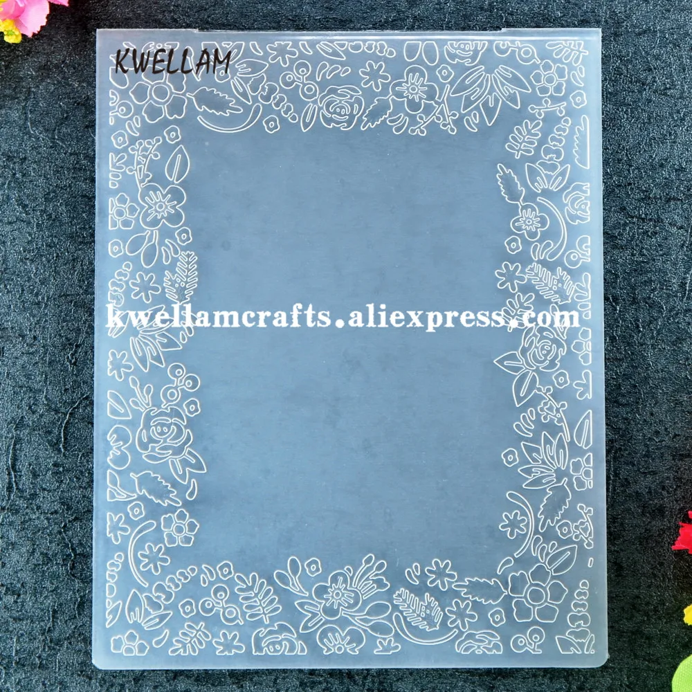 

Flowers Frame Plastic Embossing Folder For Scrapbook DIY Album Card Tool Plastic Template 12.1x15.3cm KW9012114