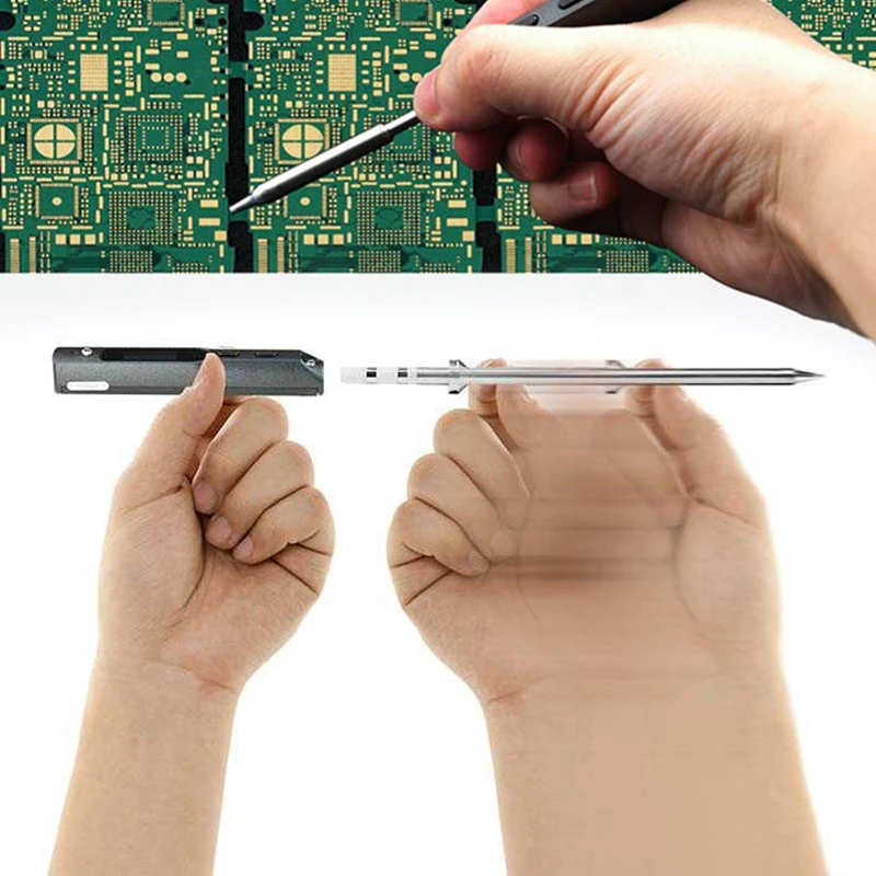 

Fashionable Portable Mini Electric Soldering Iron Tip Smart Pocket Programmable Welding Solder Rework Station Heat Repair Tool