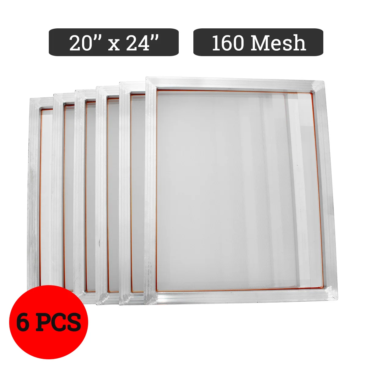 

doersupp 6pcs/set 44x54cm Aluminum Silk Screen Printing Press Frame Screens White 160T Mesh Out Size 50x60cm