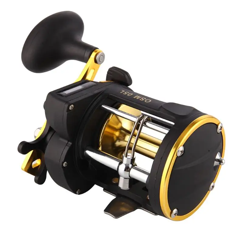 

High Strength Fishing Wheel Metal Drum Reel Fishing Line Counter Trolling Reels 3BB Depth Finder Counter Meter Fishing Tackle